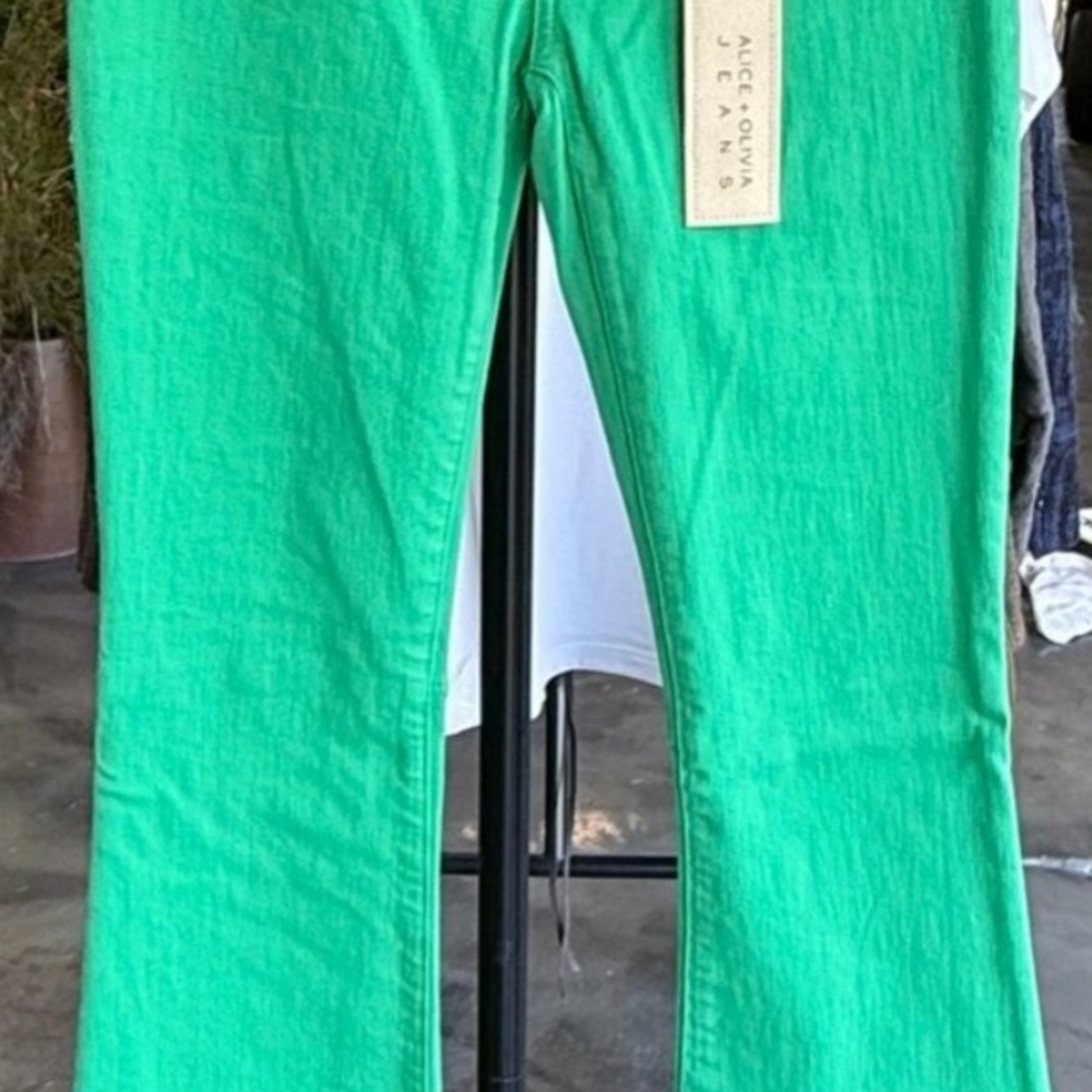Alice + Olivia Vibrant Green Jeans